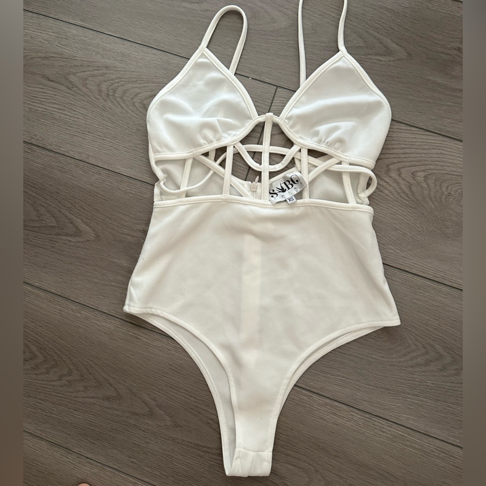 SABO SKIRT CUT-OUT SPAGHETTI STRAP BODY SUIT